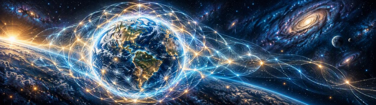 Ilustración de la noosfera, la capa de pensamiento que envuelve la Tierra