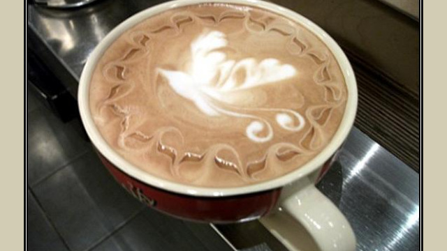 Arte del café con leche: bonito diseño Arte del café con leche: bonito diseño